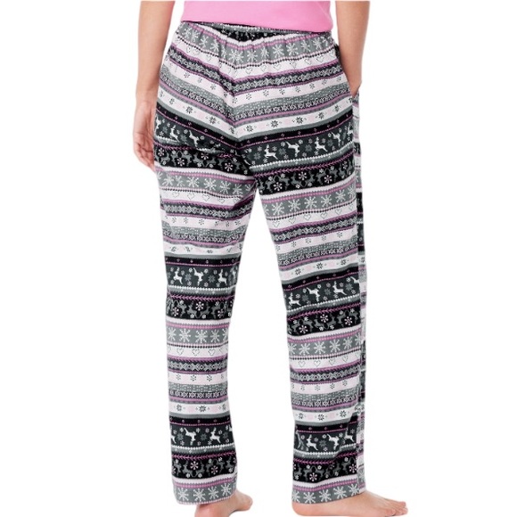 NWT - Joyspun Women’s Christmas Pajama Sleep Pants (Pink, Black, Grey Design) - Picture 8 of 11